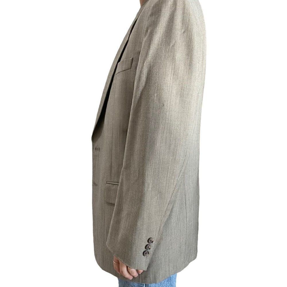Vintage Mens Givenchy Brown Tan Oversized Sport Coat Blazer Single Breasted L - Picture 8 of 10